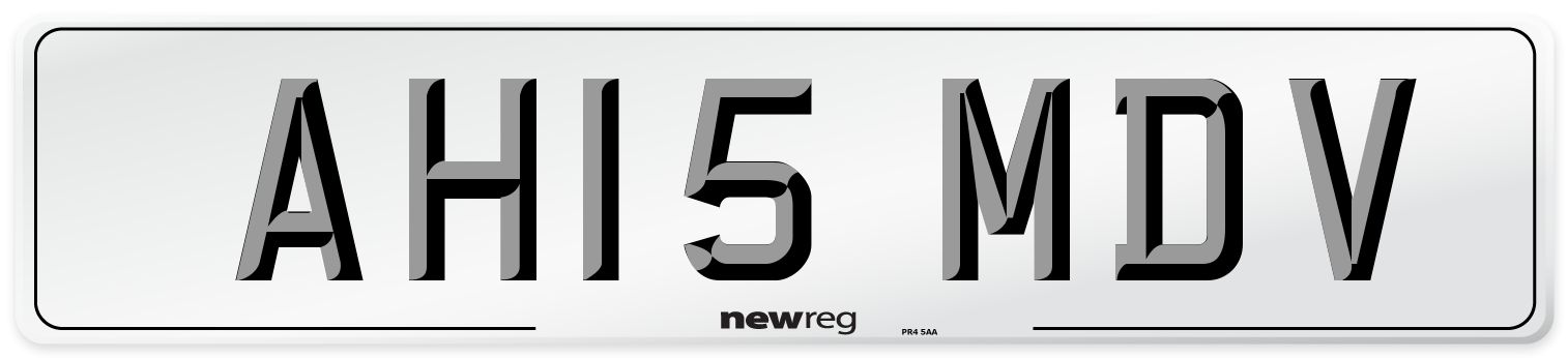 AH15 MDV Number Plate from New Reg